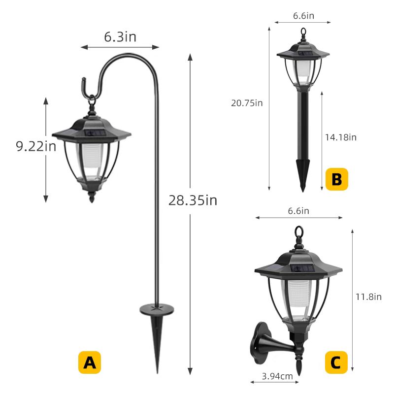 Lampu Surya Retro Istana Tahan Air Luar Ruangan