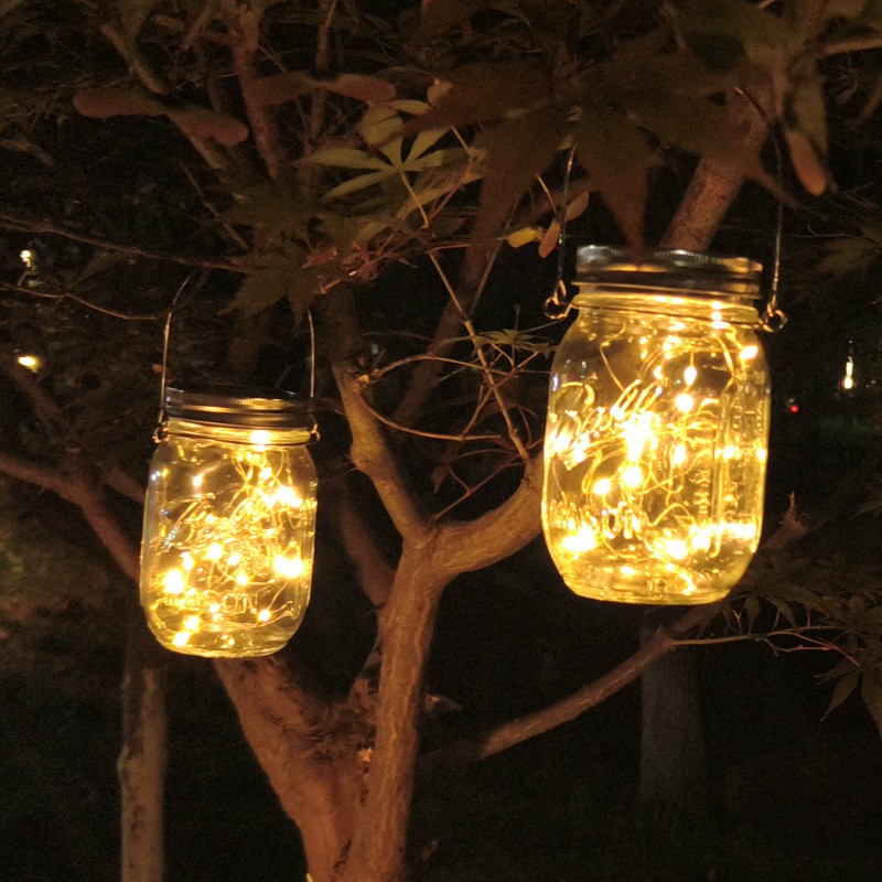 Solar Landscape Mason Jar Dapat Menyala