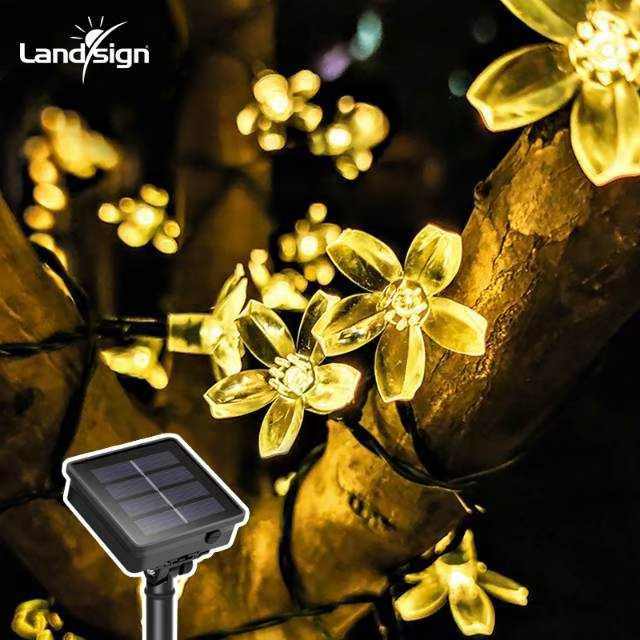 Lampu Taman Tali Bunga Sakura LED Surya