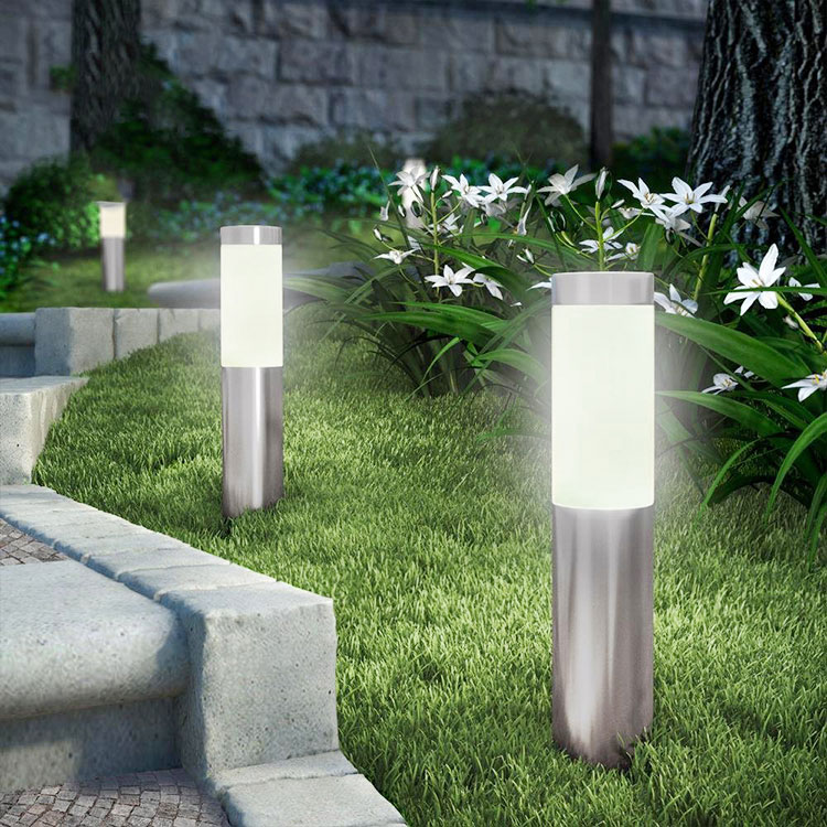 Lampu tonggak rumput stainless steel surya